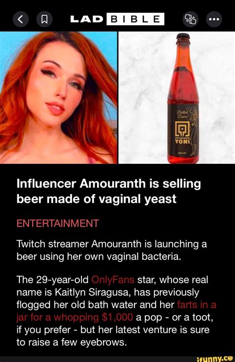 amouranth beer company|OnlyFans star Amouranth unveils beer made from her VAGINAL。